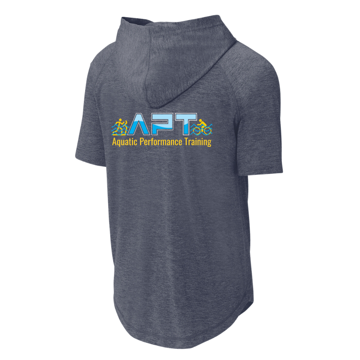 APT Mens - Tri-Blend Wicking Short Sleeve Hoodie