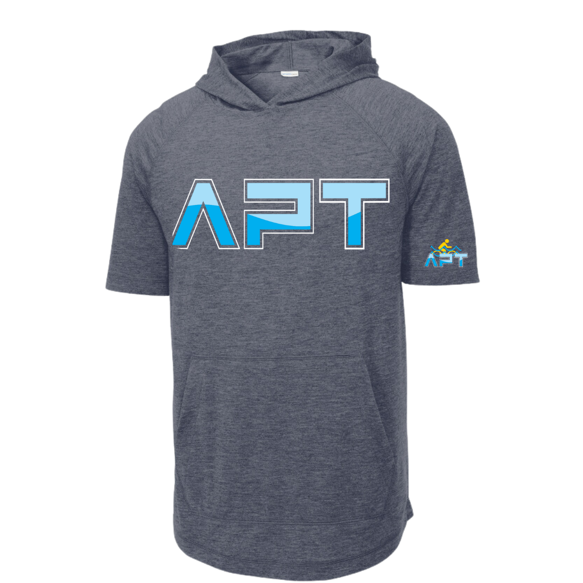 APT Mens - Tri-Blend Wicking Short Sleeve Hoodie