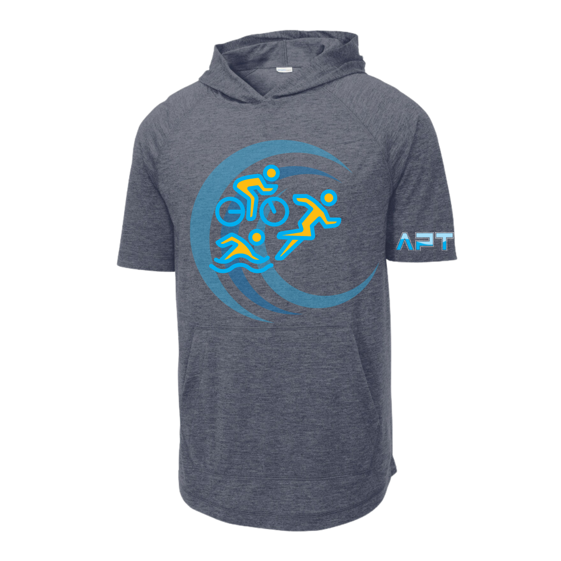 APT Mens - Tri-Blend Wicking Short Sleeve Hoodie